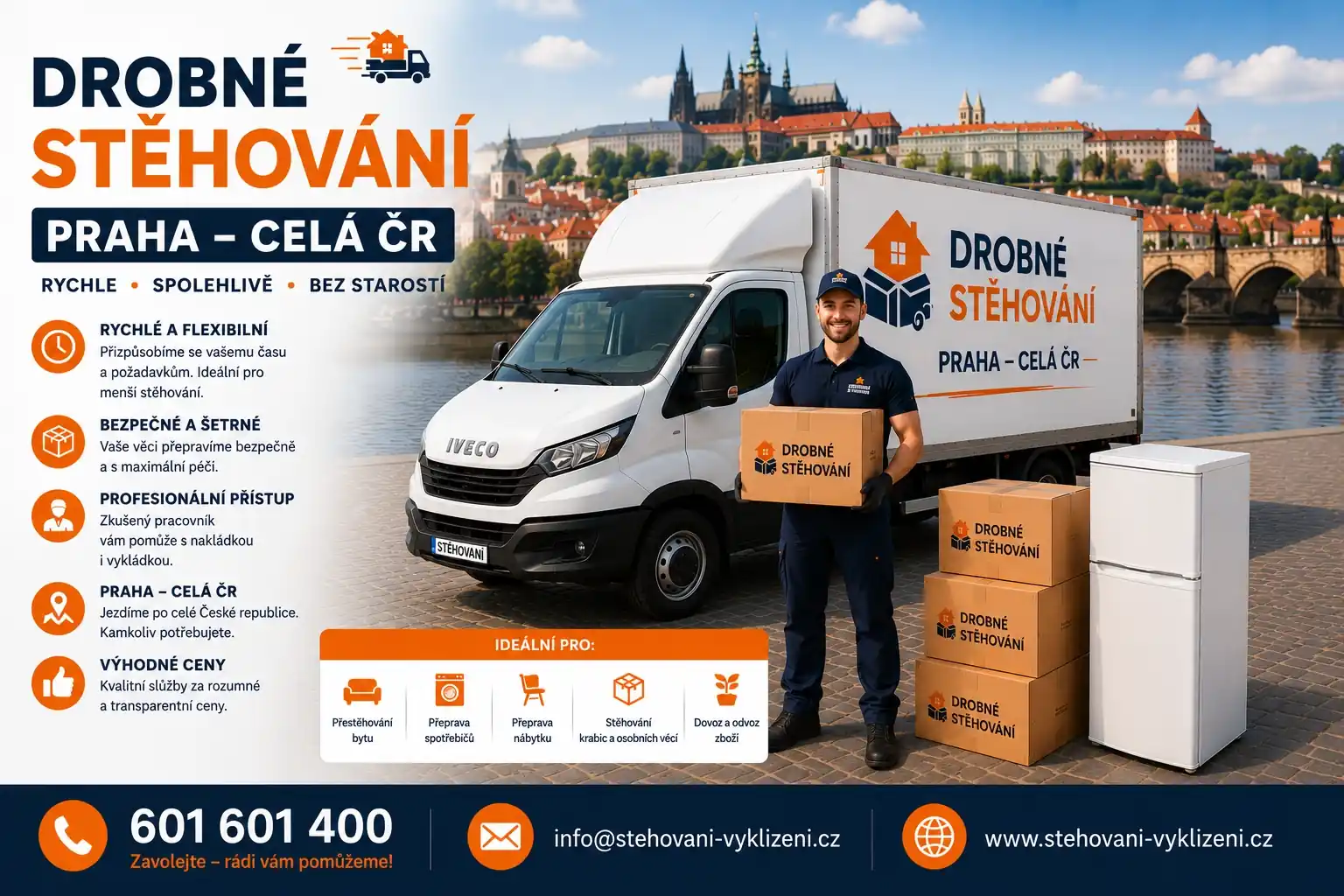 Drobné stěhování Praha - ČR