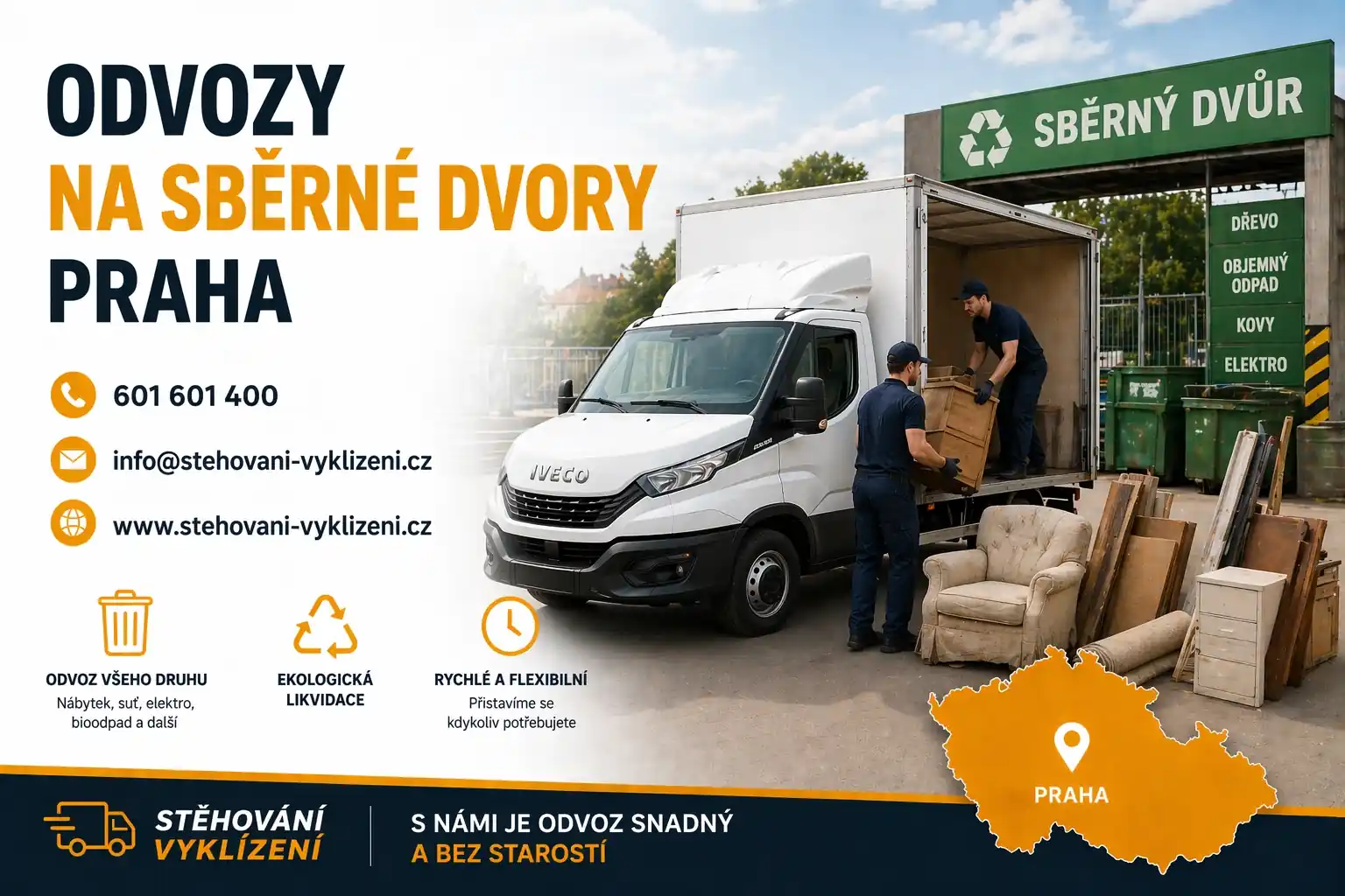 Odvozy na sběrné dvory Praha