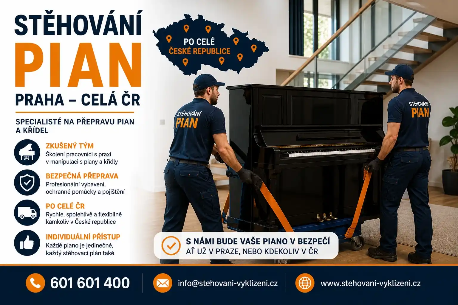 Stěhování pian Praha