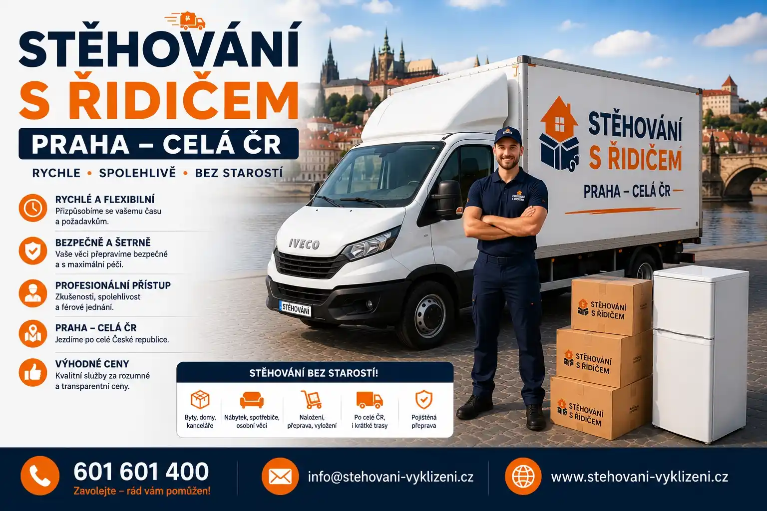 Stěhování s řidičem Praha - celá ČR